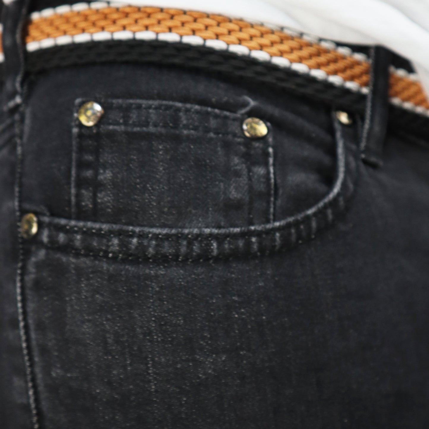 Black Denim Pants 0358 BLACK