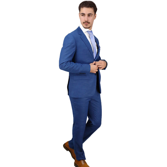 Men's Suit Blue Trevira (Trev./Wool/Visc./Spandex) Semi-Slim Fit S24LU1591200 SUIT 91200