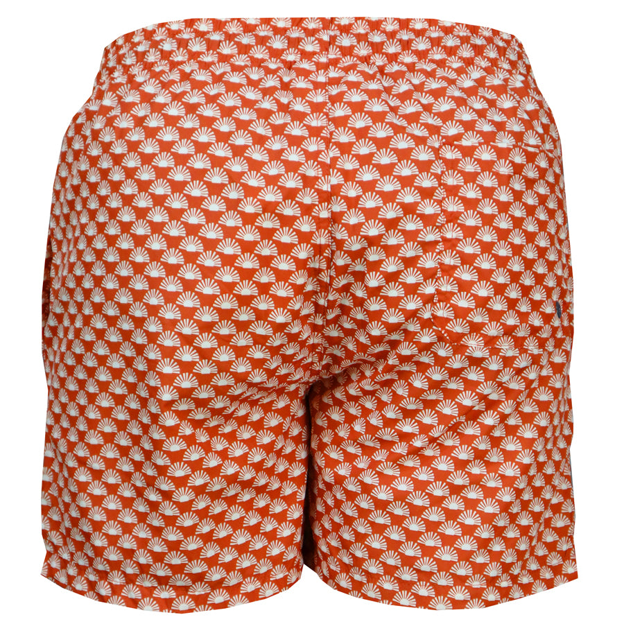 Men's Swimwear Dark Orange - White Pattern LMNAP 0501_24040