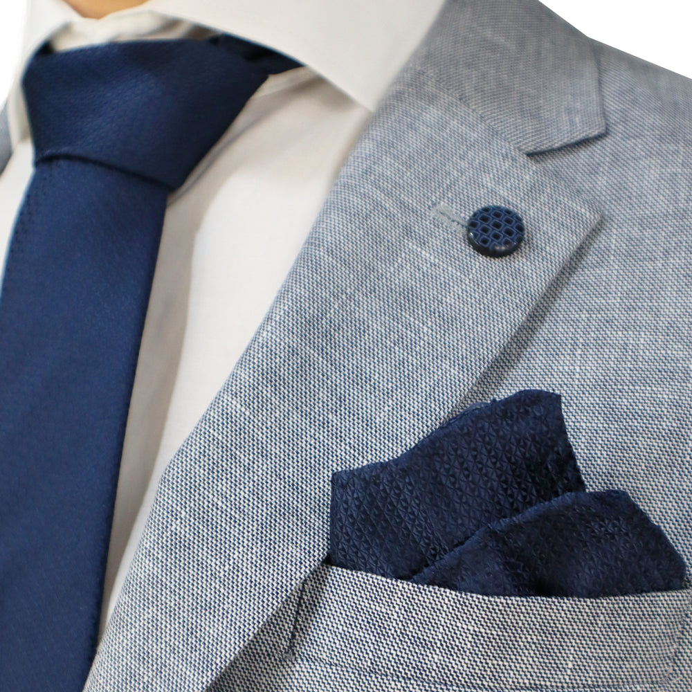 Suit Men's Desaturated Blue (Ter/Visc/Linen/El) Semi-Slim Fit 06.33 Linen Look SUIT