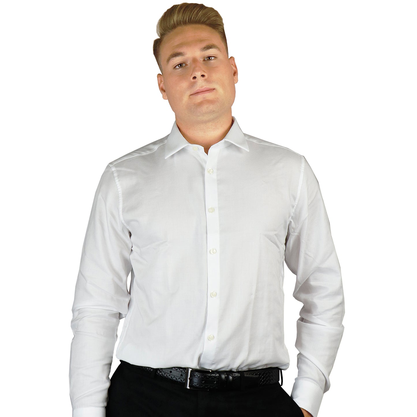 Men's White Cotton Slim Fit Shirt 32-200068 Rice