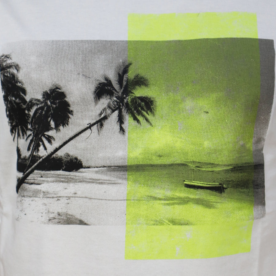 Men's Short Sleeve T-Shirt White with Print