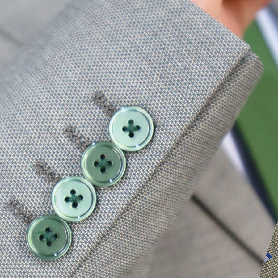 Men's Grey-Olive Trevira Semi-Slim Fit Suit 91199