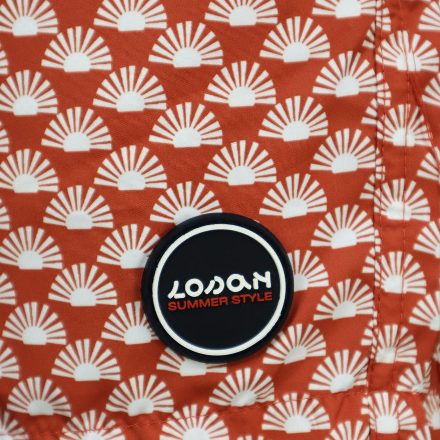 Men's Swimwear Dark Orange - White Pattern LMNAP 0501_24040