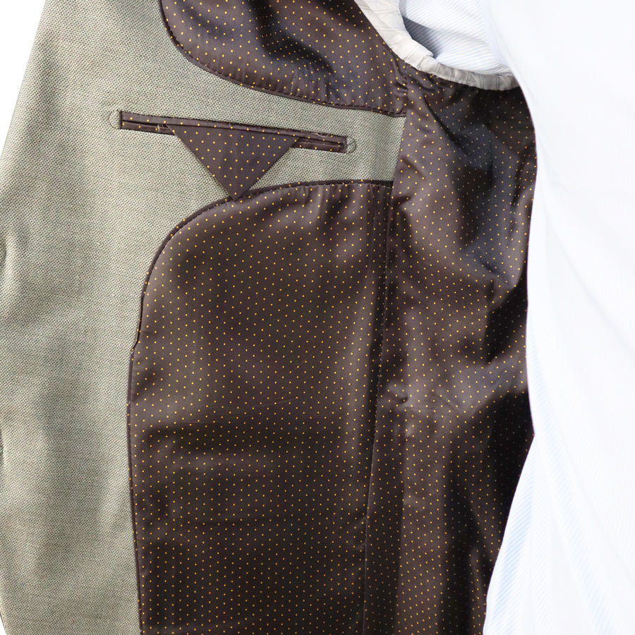 Men's Grey-Olive Trevira Semi-Slim Fit Suit 91199