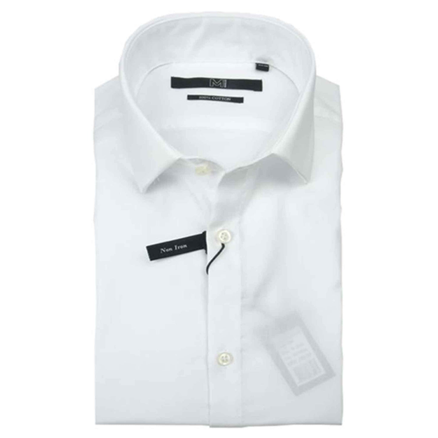 Men's White Cotton Slim Fit Shirt 32-200068 Rice