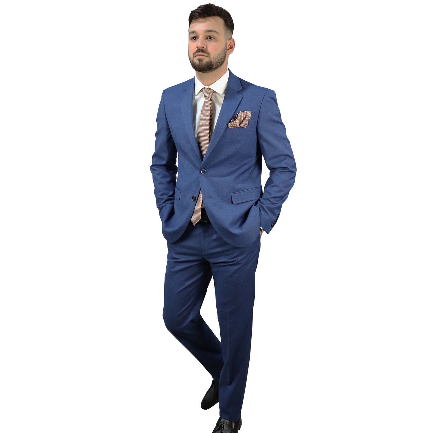 Men's Blue Suit (Tery/Rayon/Spandex) Semi-Slim Fit 502613