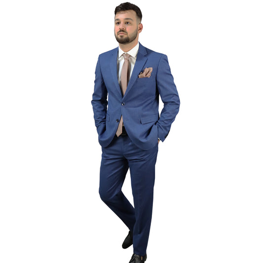 Men's Blue Suit (Tery/Rayon/Spandex) Semi-Slim Fit 502613