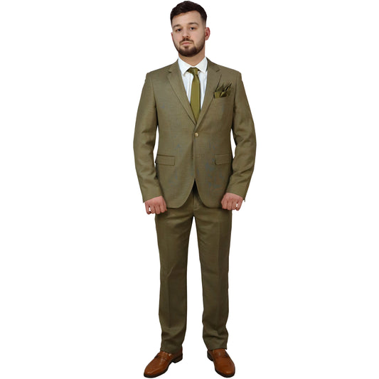 Men's Suit Beige (Tery/Rayon/Spandex) Semi-Slim Fit 502623