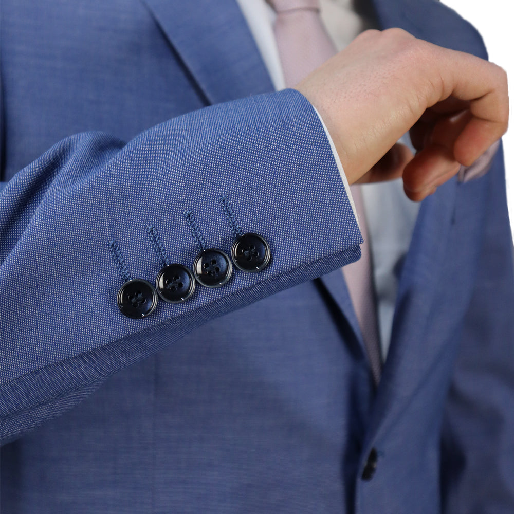 Men's Blue Suit (Tery/Rayon/Spandex) Semi-Slim Fit 502624 4-BLUE