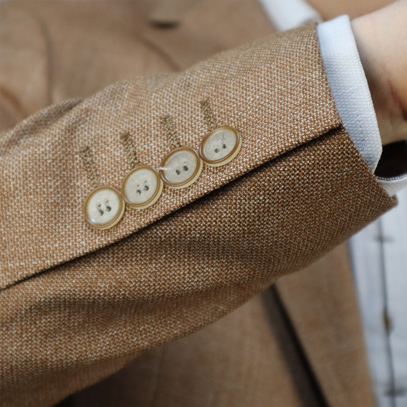 Men's Jacket Beige-Camel Terylene (Tery/Rayon/Spandex) Semi Slim Fit 502645 37-CAMEL