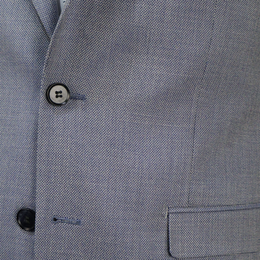 Jacket Men Blue Terylene (Tery/Rayon/Spandex) Semi Slim Fit 502645 31-SKY