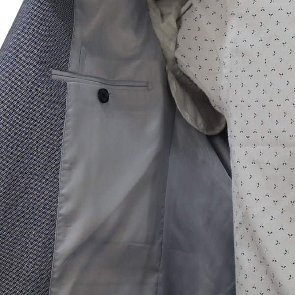 Jacket Men Blue Terylene (Tery/Rayon/Spandex) Semi Slim Fit 502645 31-SKY