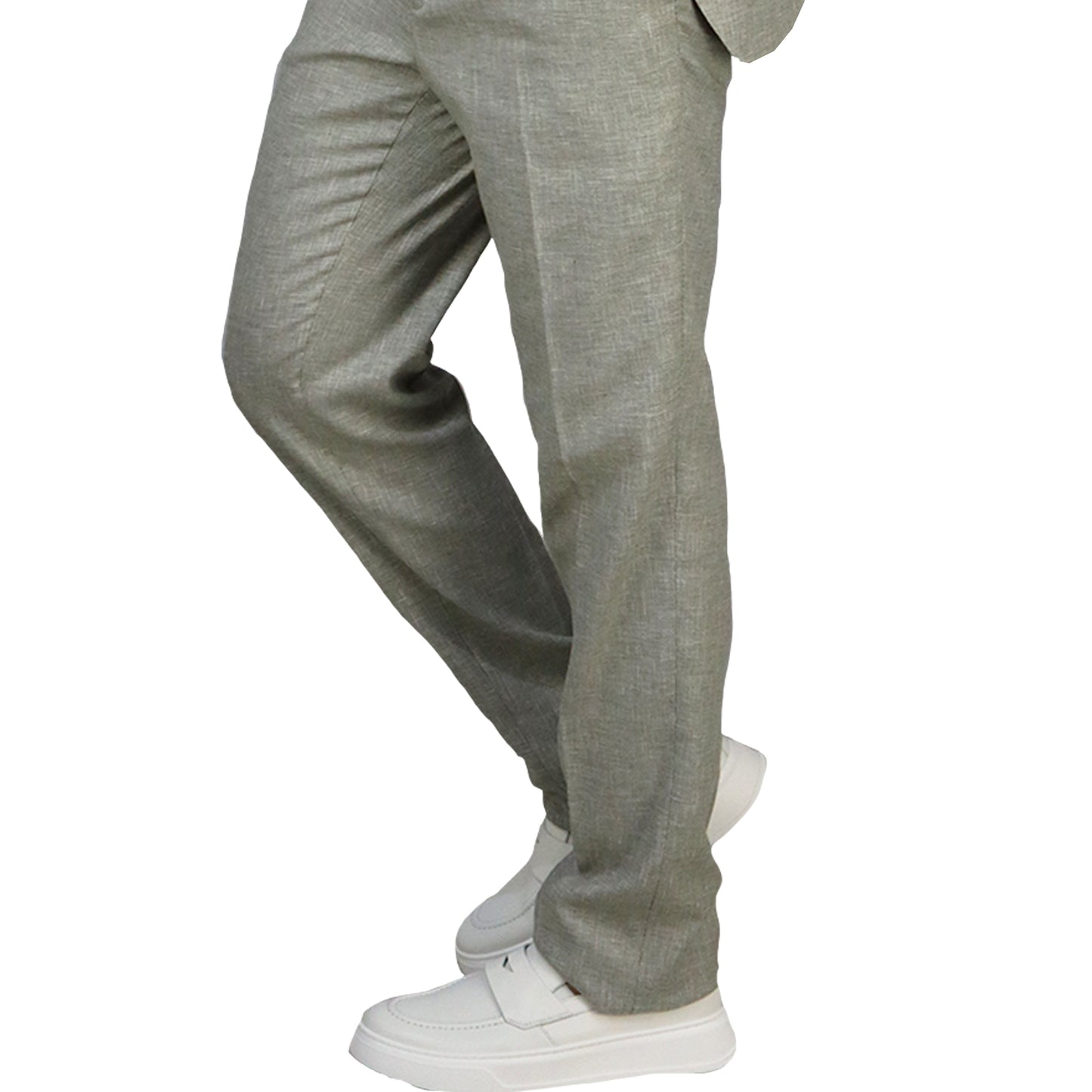 Men's Suit Desaturated Green (Ter/Visc/Linen/El) Semi-Slim Fit 06.33 Linen Look SUIT