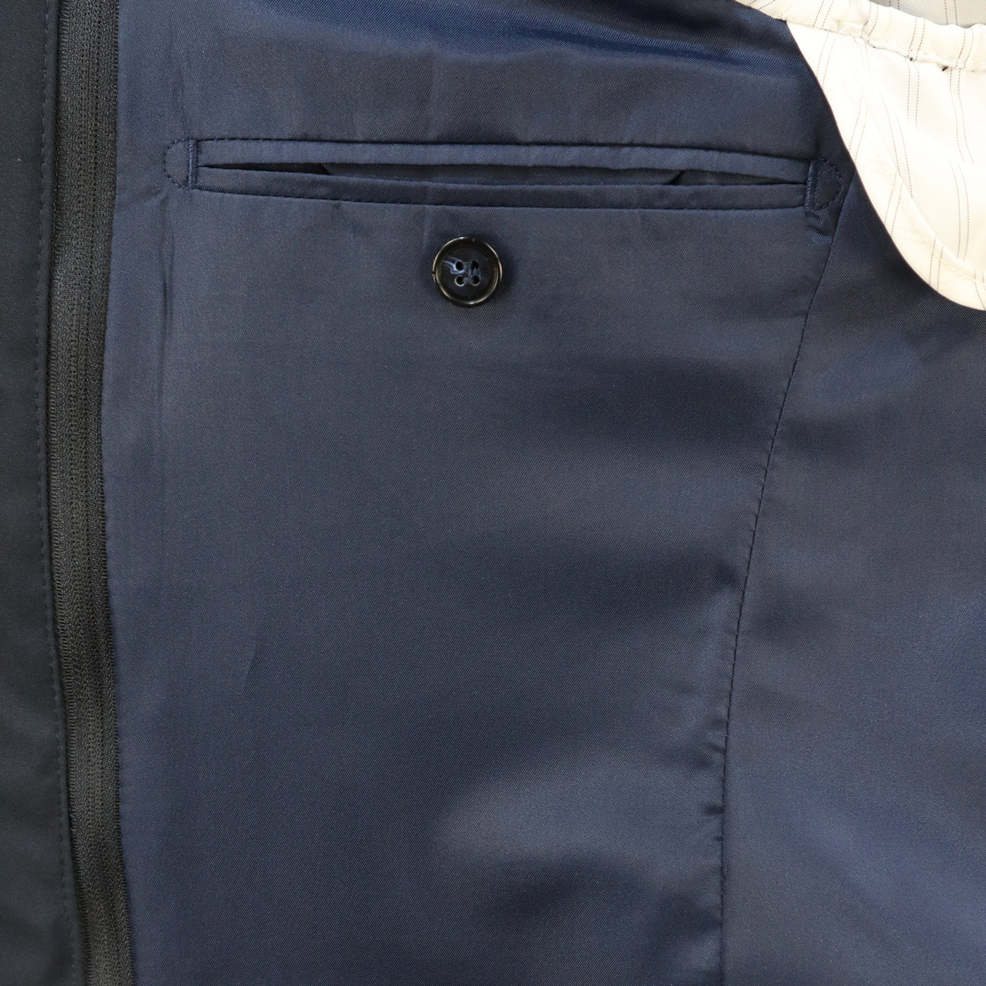 Men's Blue Half-Sleeved Jacket with Fake Vest 601606 Navy Blue