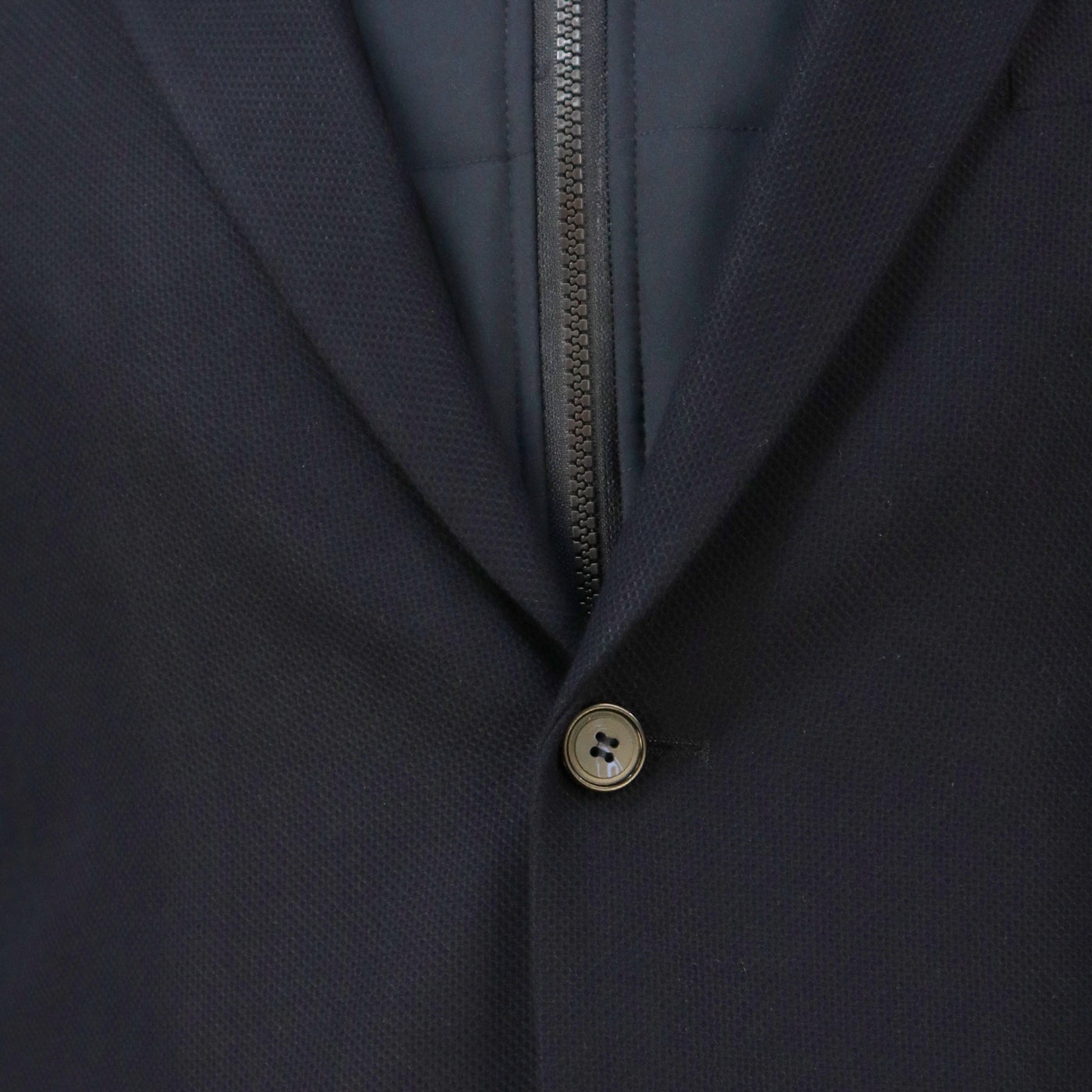 Men's Blue Half-Sleeved Jacket with Fake Vest 601606 Navy Blue