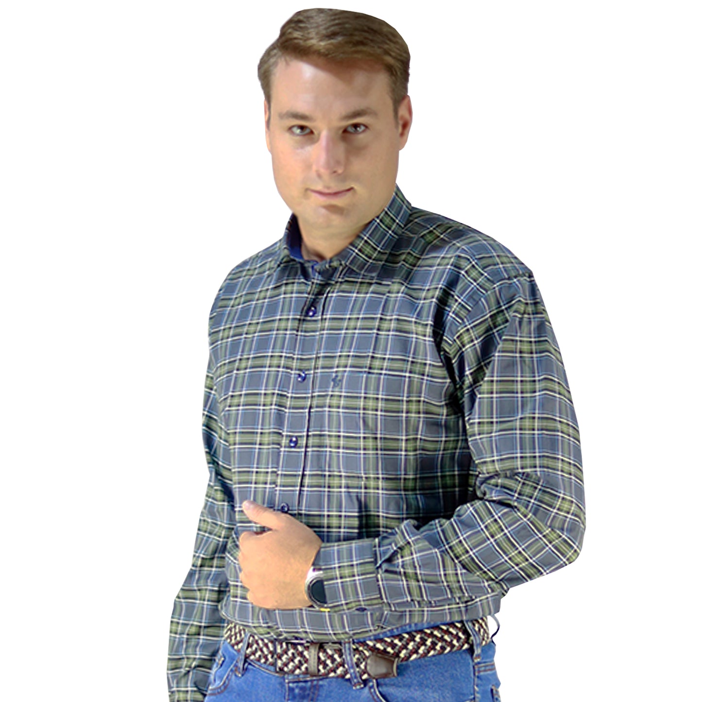 Πουκάμισο Πράσινο/Γαλάζιο 7250 5