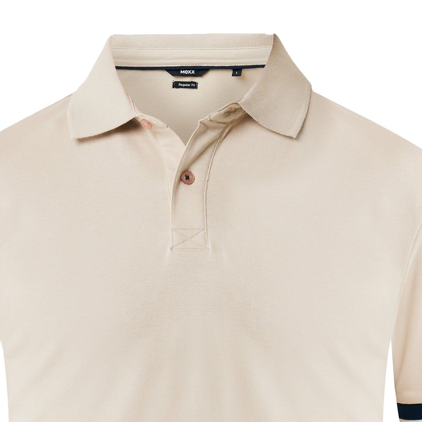 Cotton Polo Shirt Beige MF007100351M MEXX 144501-Greyish Sand