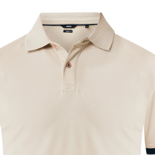 Cotton Polo Shirt Beige MF007100351M MEXX 144501-Greyish Sand