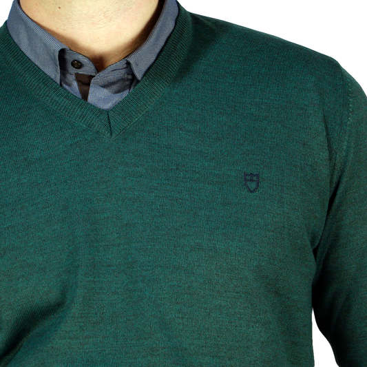 Knitted V-Neck Blouse 130 UNIQUE Forest