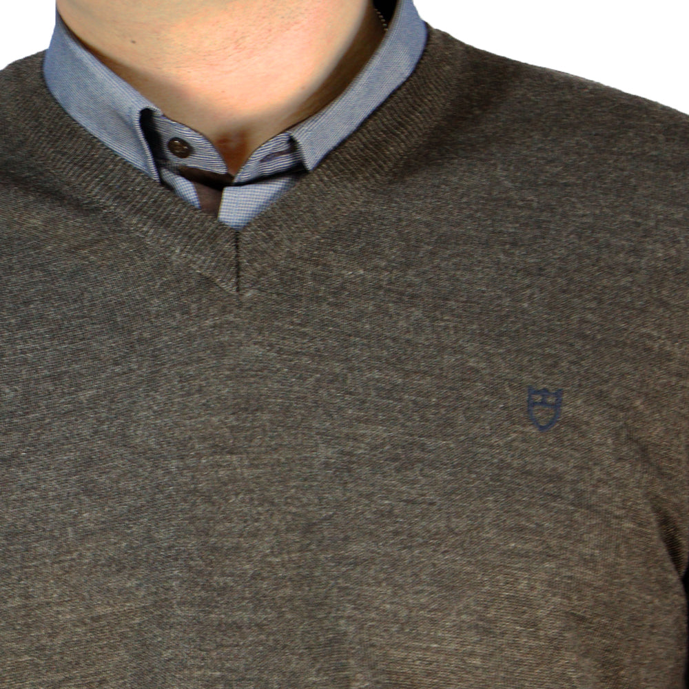 Μπλούζα Πλεκτή V-Neck 130 UNIQUE brown