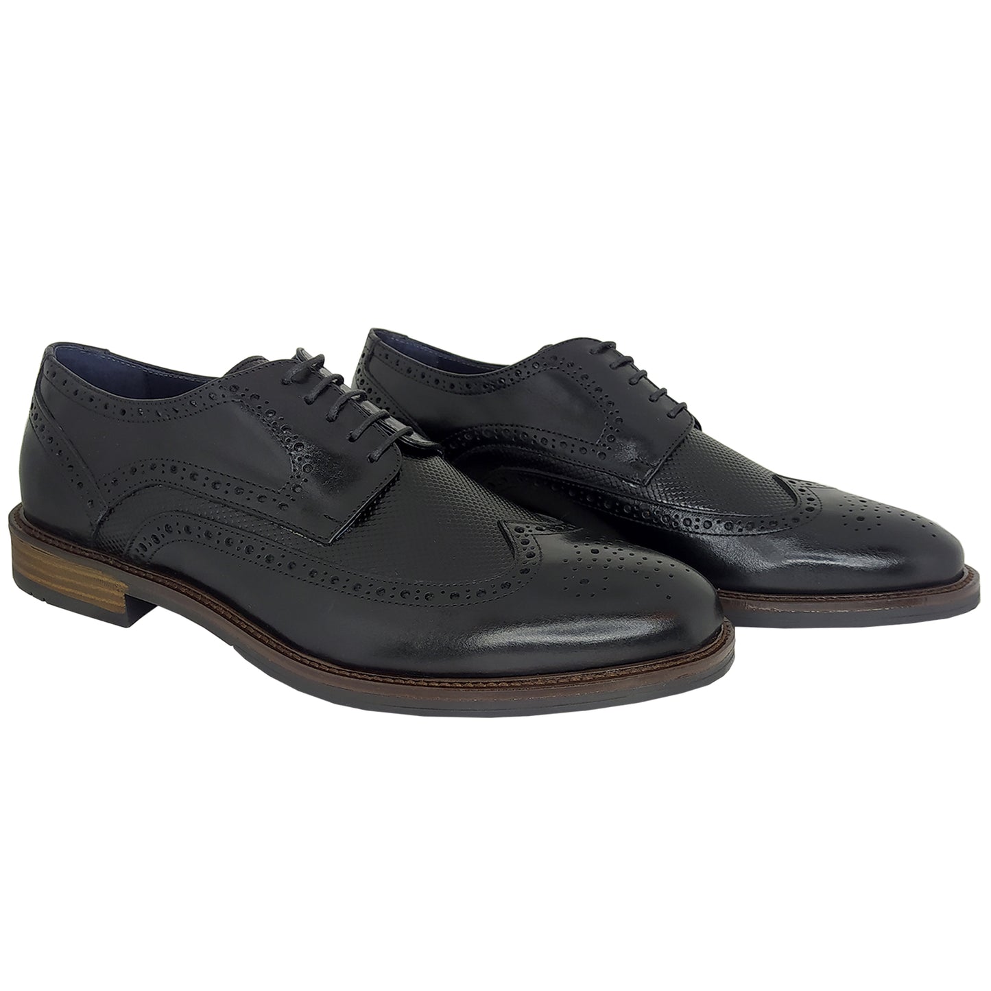 Handmade Leather Lace Up Shoes Black 622 BLACK