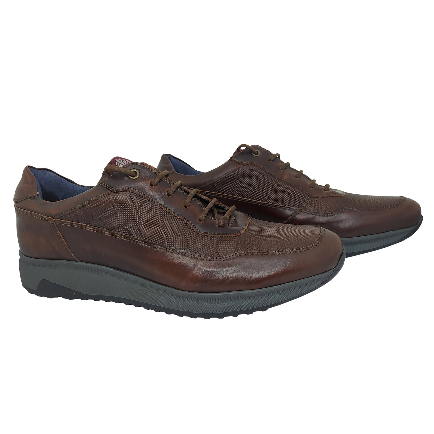 Handmade Sneakers Leather Shoes Brown 614 BROWN