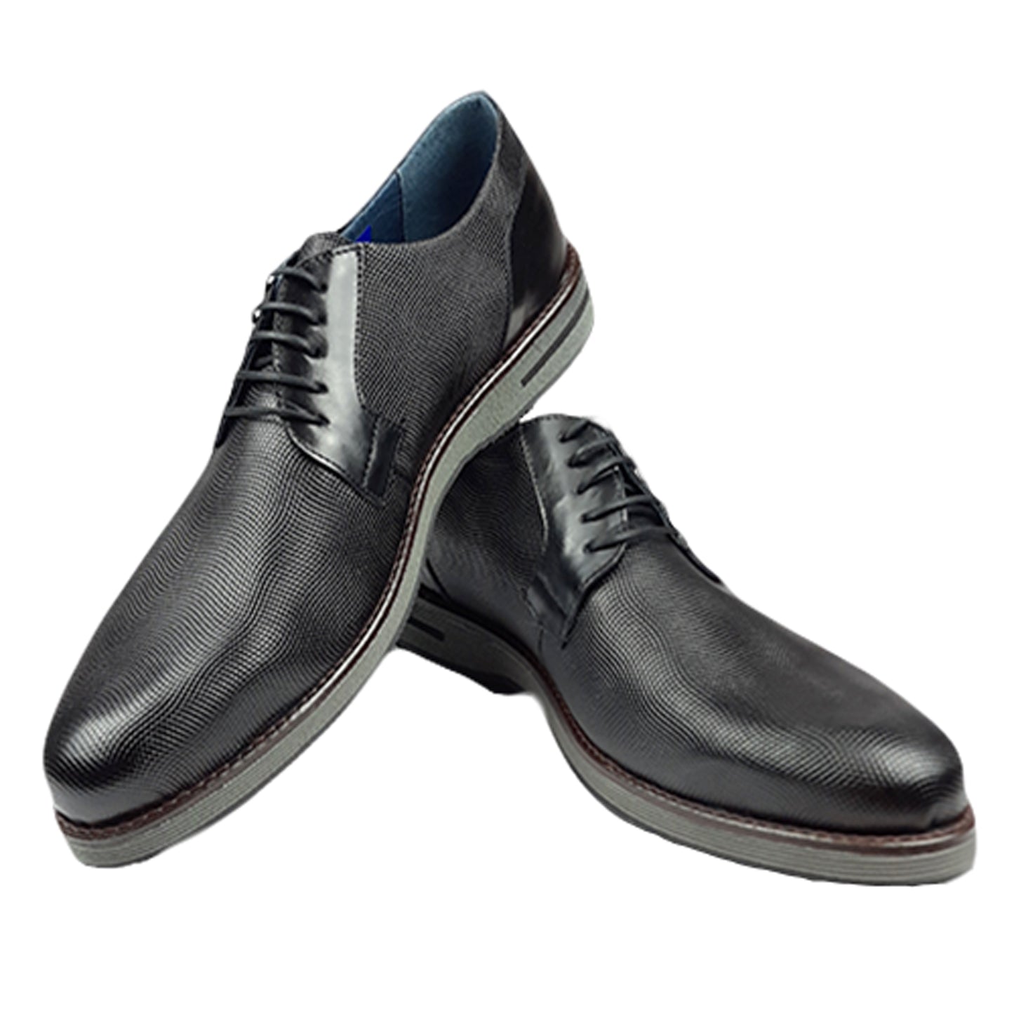 Handmade Lace Ups Shoes Black Leather 811 BLACK