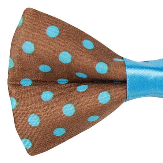 Brown Polka Dots Bow Tie 0501009 BROWN BLUE