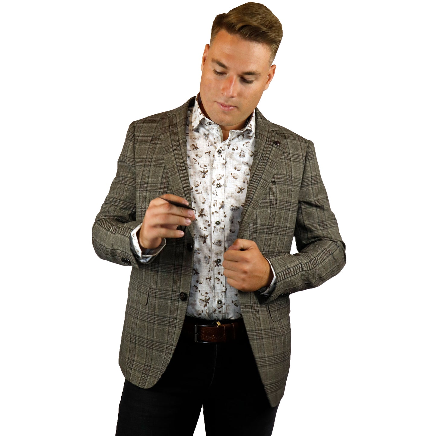 Beige Checkered Jacket 101331