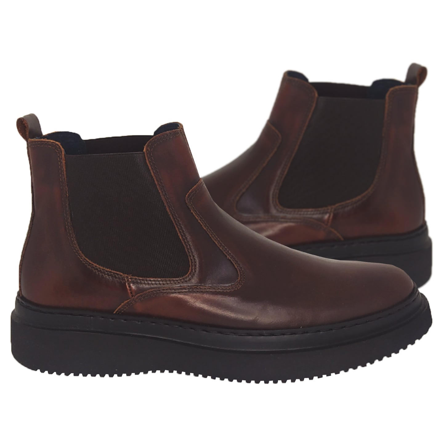 Handmade Chelsea Boots Leather Brown 822 BROWN
