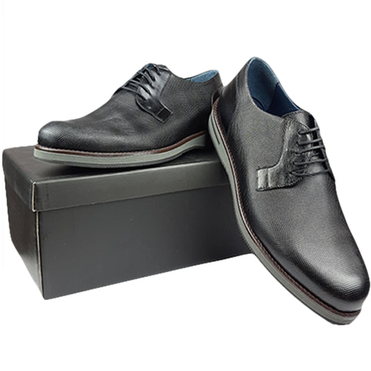 Handmade Lace Ups Shoes Black Leather 811 BLACK