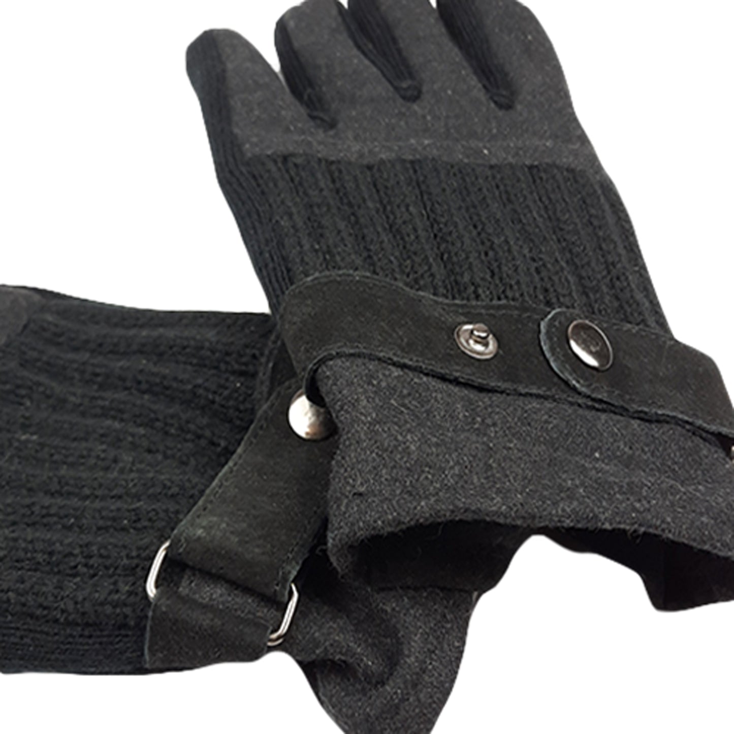 Leather and Knitted Fabric Gloves 111899