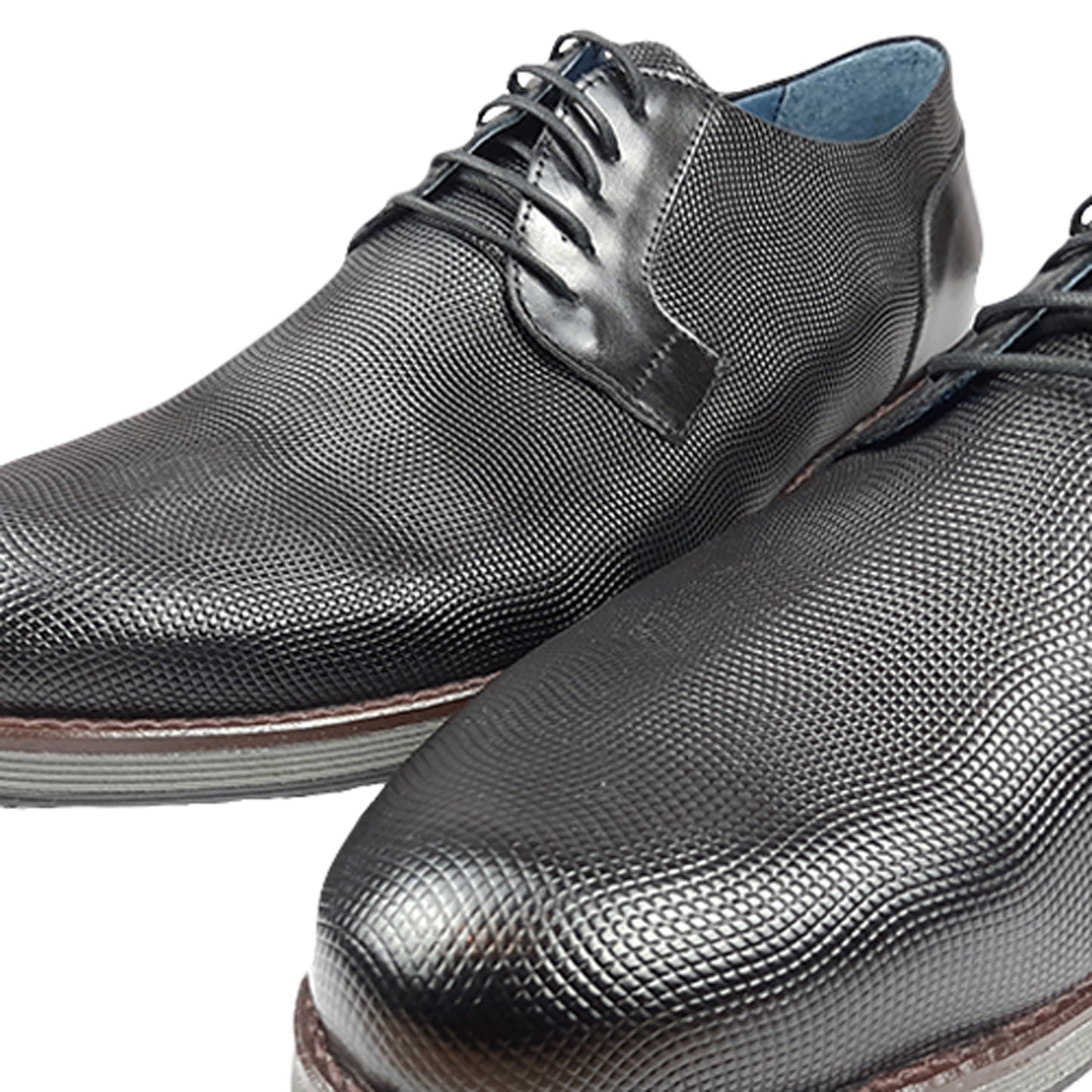 Handmade Lace Ups Shoes Black Leather 811 BLACK