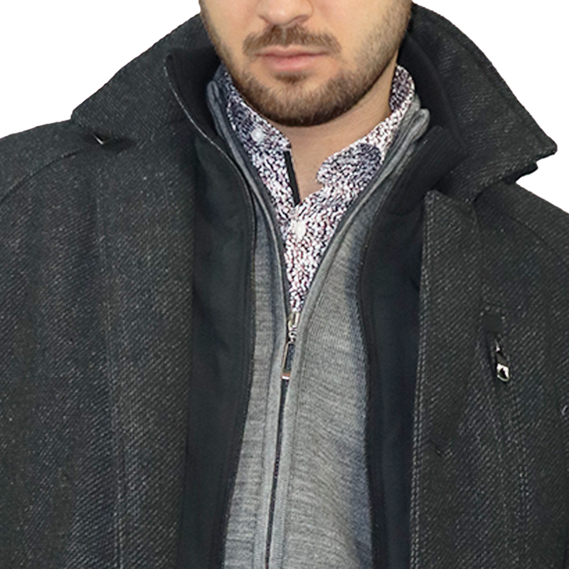Charcoal half coat 401SC05