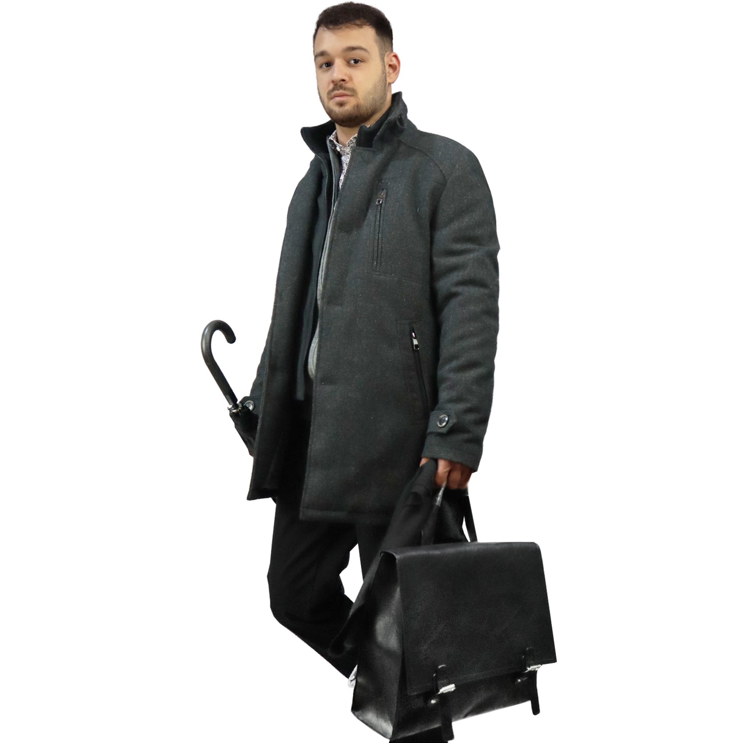 Charcoal half coat 401SC05