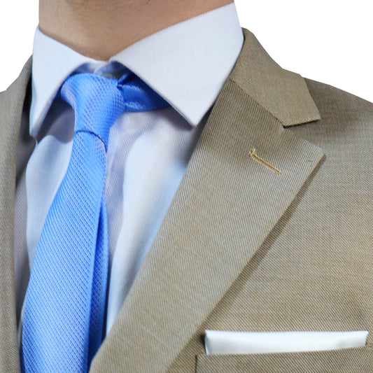 Men's Suit Beige (Pol/Visc/Span) Semi-Slim Fit 402623