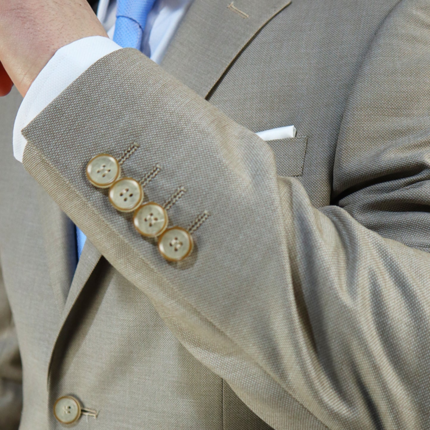 Men's Suit Beige (Pol/Visc/Span) Semi-Slim Fit 402623