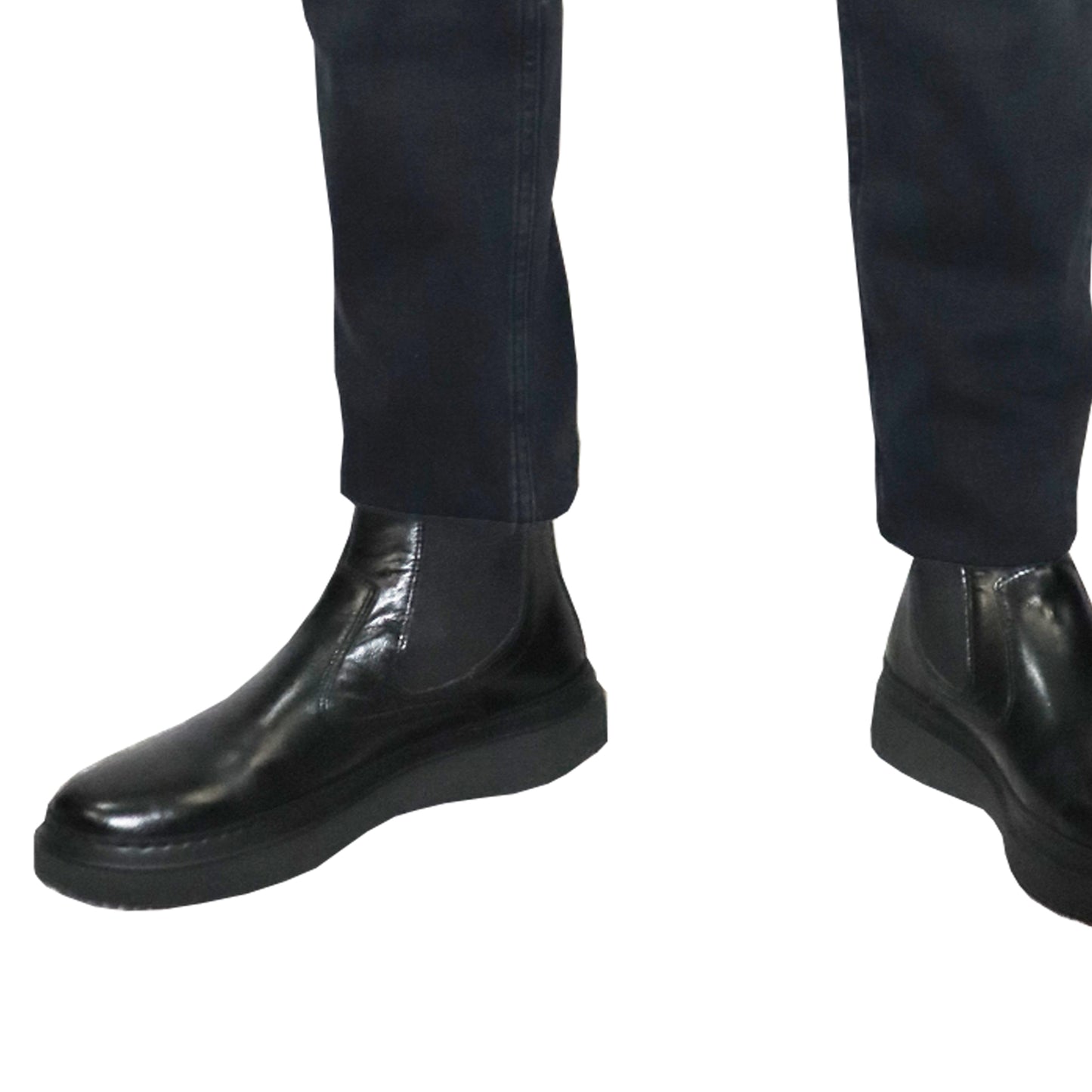 Handmade Chelsea Boots Leather Black 822 BLACK