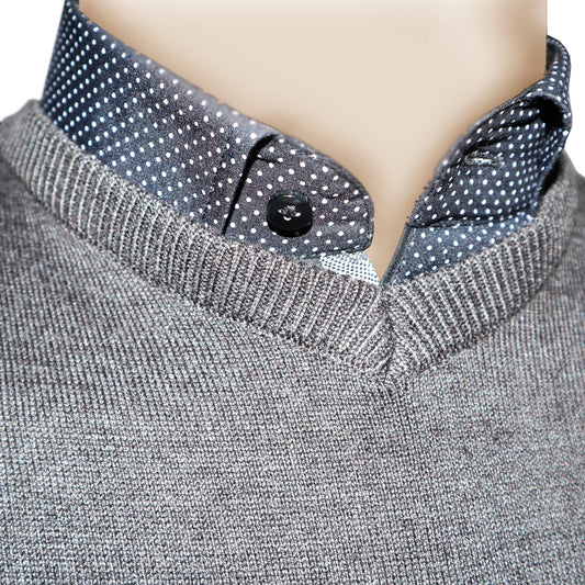 V-Neck Blouse Gray FL-20 ANTHARA MEL