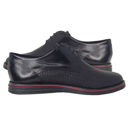 Handmade Lace Ups Leather Shoes Black KB 024 BLACK