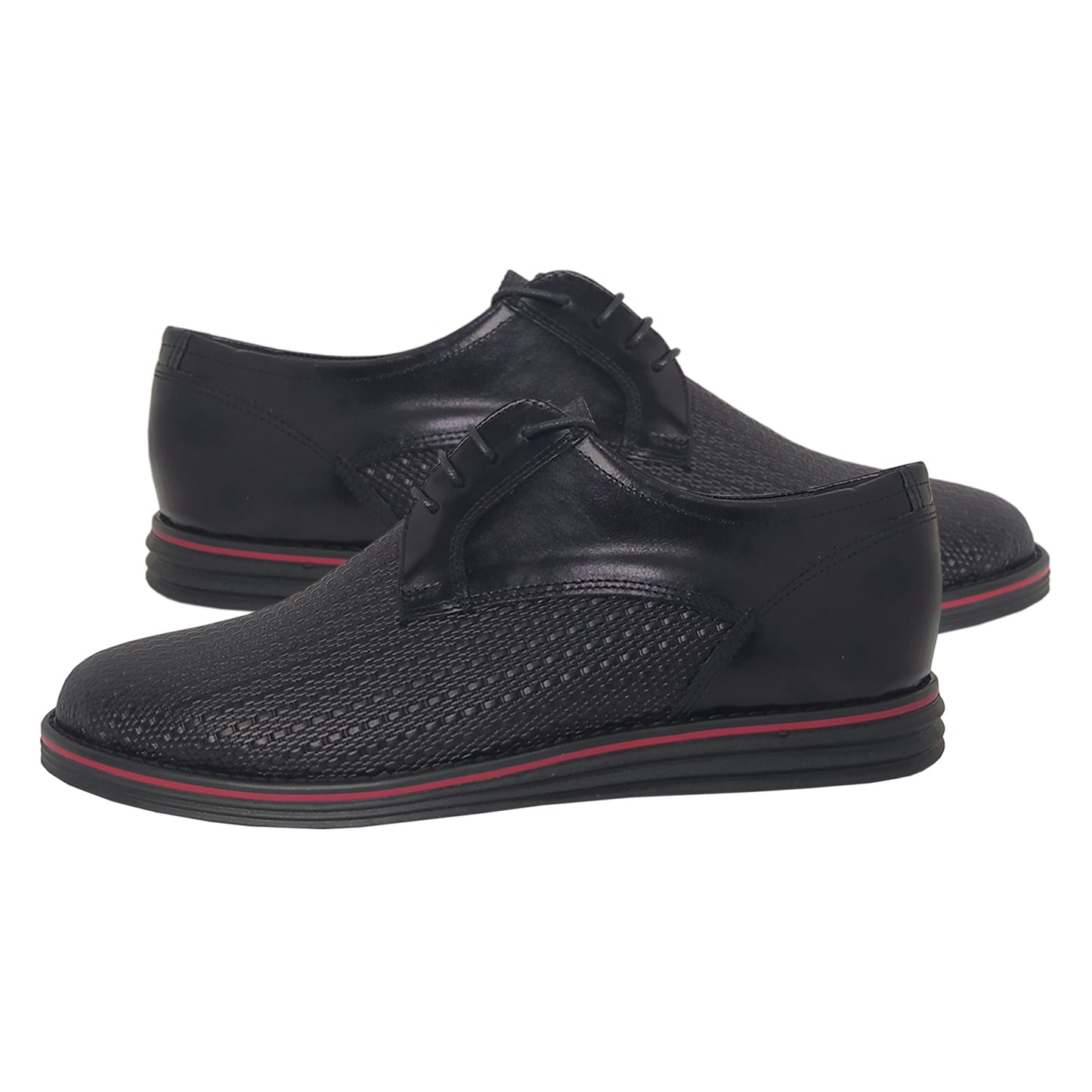 Handmade Lace Ups Leather Shoes Black KB 024 BLACK