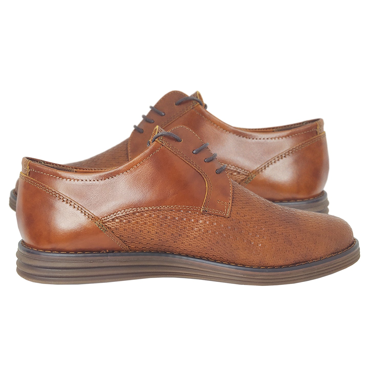 Handmade Lace Ups Shoes Tampa Leather KB 024 TABAC
