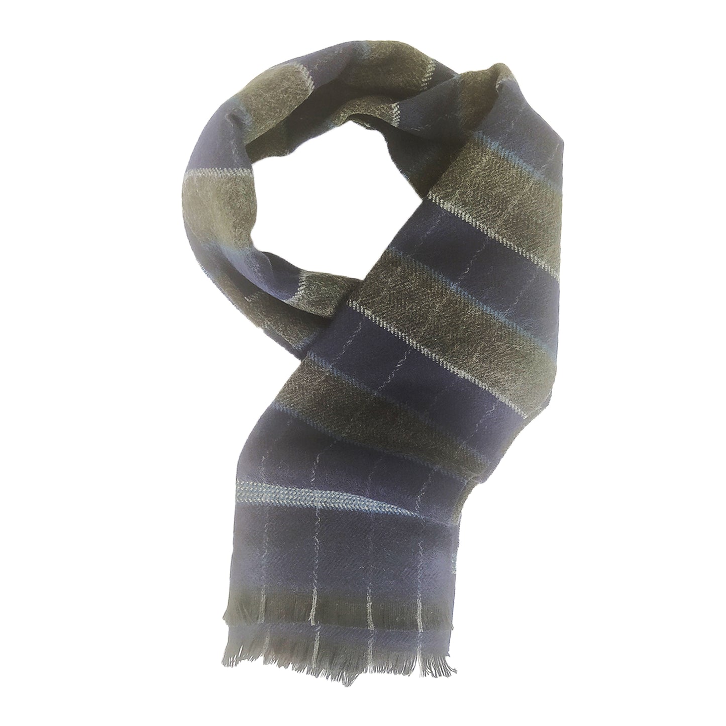 Olive & Blue scarf 050100910