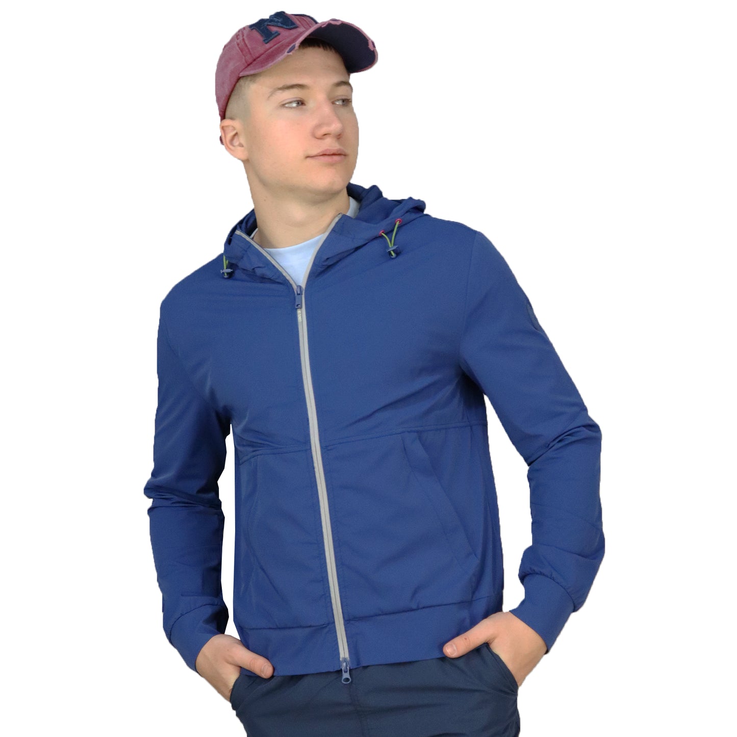 Jacket Men Blue (Poly/El) Slim Fit Hood 6531064U Bluette