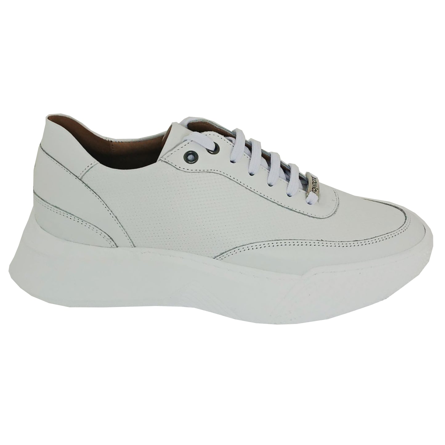 Handmade Leather Sneakers Shoes White 861 WHITE