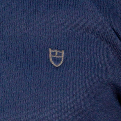 Wool V-neck Blouse Blue 130 02 NAVY V NECK