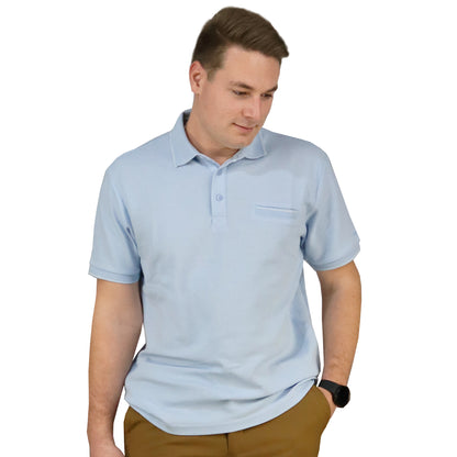 Cotton Polo Shirt Blue MF007102341M 144112-SKY BLUE