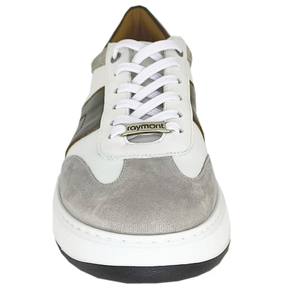 Χειροποίητα Δερμάτινα Παπούτσια - Sneakers Λευκά - Καφέ [942 RAYMONT]