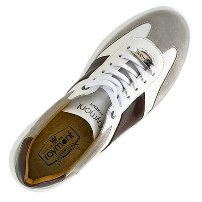 Χειροποίητα Δερμάτινα Παπούτσια - Sneakers Λευκά - Καφέ [942 RAYMONT]
